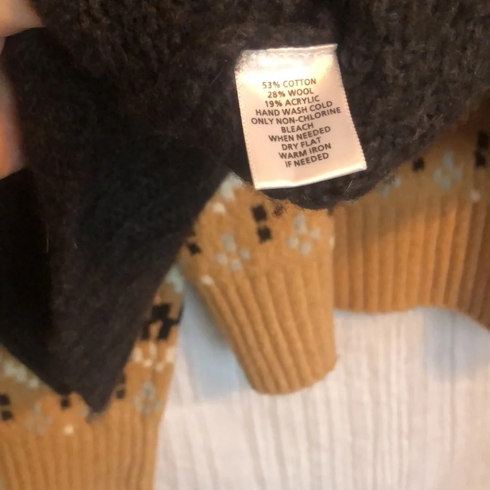 LOFT lot of 2 size M chunky oversized sweaters- black cardigan & brown cowl neck